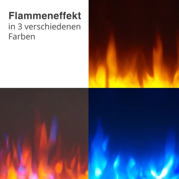 RICHEN Fiamma 68" Elektrokamin - Elektrischer Einbaukamin mit Heizung 1000/2000 W – Image 2