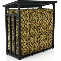Kaminholzregal außen Metall VERZINKT 188x70x188 SCHWARZ