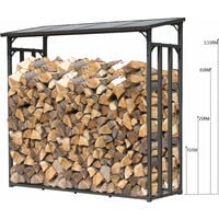 Metall Kaminholzregal Anthrazit XXL 185 x 70 x 185 cm Garten