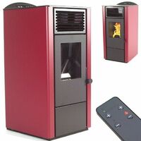 Pelletofen 9,5kW Pelletkamin Pelletheizung Kaminofen A+ Holzofen Glastür 56303