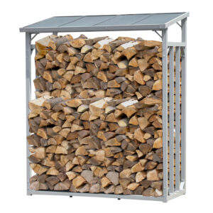 ALUMINIUM Kaminholzregal 130 x 70 x 185 cm Garten Kaminholzunterstand 1,6 m³