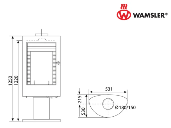 Wamsler Kaminofen Nizza Gusskorpus 10 kW EEK: A – Image 2