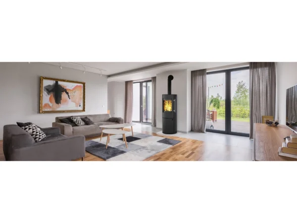 Kleining Kaminofen Lugano Schwarz Lackiert 6 KW EEK: A+ – Image 2