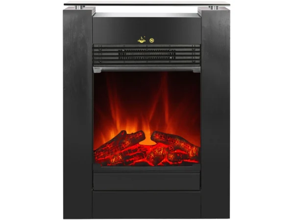 EL Fuego Elektrokamin Tessin Schwarz mit Heizung dimmbar 1,8 kW