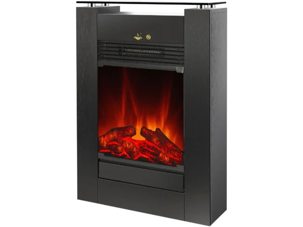 EL Fuego Elektrokamin Tessin Schwarz mit Heizung dimmbar 1,8 kW – Image 2