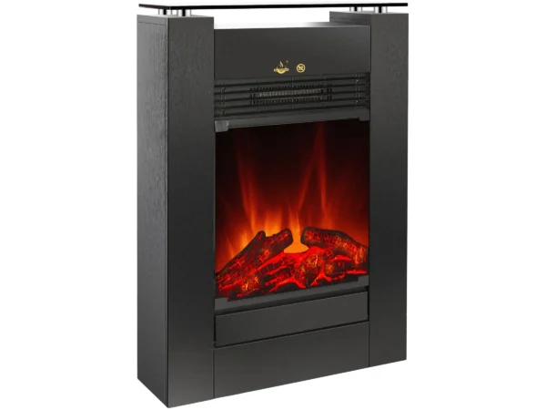 EL Fuego Elektrokamin Tessin Schwarz mit Heizung dimmbar 1,8 kW – Image 3