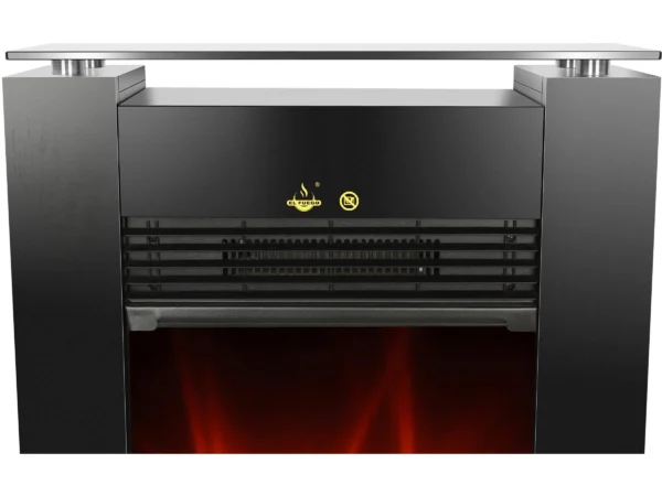 EL Fuego Elektrokamin Tessin Schwarz mit Heizung dimmbar 1,8 kW – Image 5