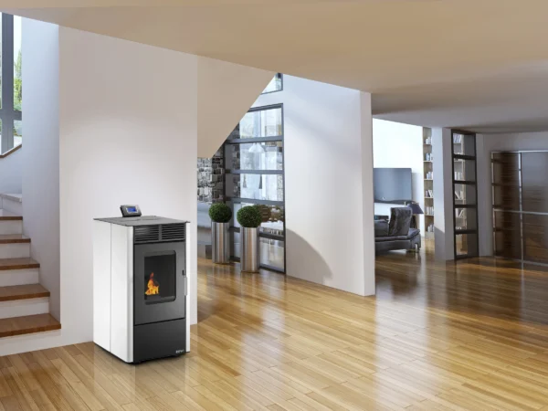 Rowi Pelletofen Modesto Weiß 6 kW EEK: A+ – Image 2