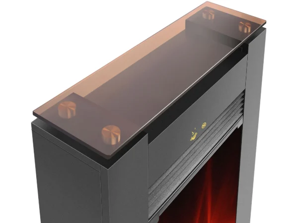 EL Fuego Elektrokamin Tessin Schwarz mit Heizung dimmbar 1,8 kW – Image 7