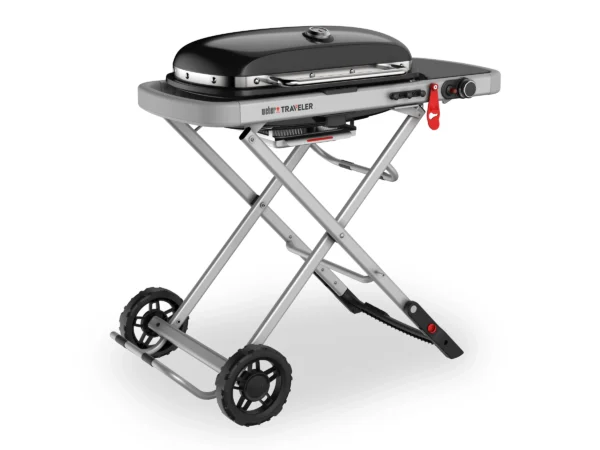 Weber Camping-Gasgrill Traveler mit 1 Brenner und Rollwagen Schwarz – Image 3