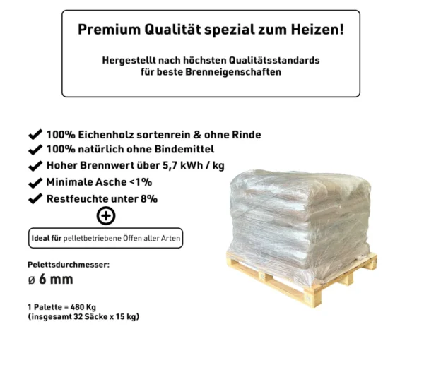 Hartholz Pellets 6 mm 100% Eiche – Image 3