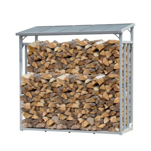 ALUMINIUM Kaminholzregal XXL 185 x 70 x 185 cm Garten Kaminholzunterstand 2,3 m³ Kaminholzlager Stapelhilfe Aussen