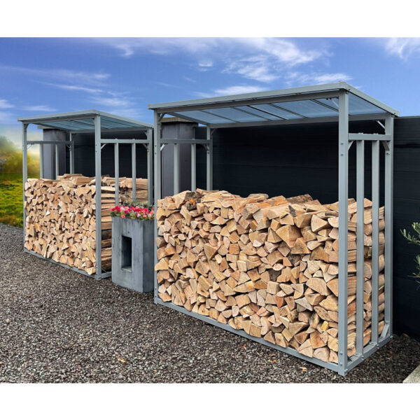 ALUMINIUM Kaminholzregal XXL 185 x 70 x 185 cm Garten Kaminholzunterstand 2,3 m³ Kaminholzlager Stapelhilfe Aussen – Image 6