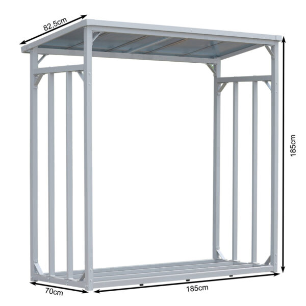 ALUMINIUM Kaminholzregal XXL 185 x 70 x 185 cm Garten Kaminholzunterstand 2,3 m³ Kaminholzlager Stapelhilfe Aussen – Image 7