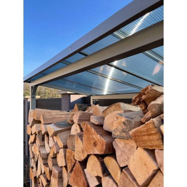 ALUMINIUM Kaminholzregal XXL 185 x 70 x 185 cm Garten Kaminholzunterstand 2,3 m³ Kaminholzlager Stapelhilfe Aussen – Image 9