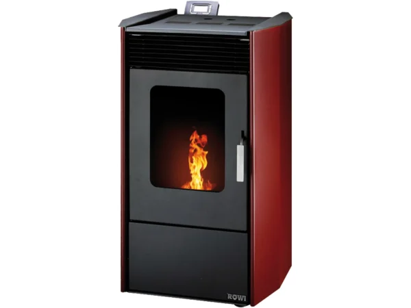 Rowi Pellet-Heizofen Easy Premium 9 kW Schwarz-Bordeauxrot EEK: A+