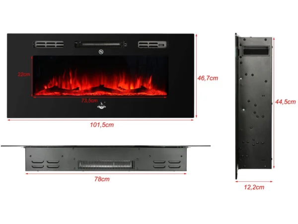 El Fuego Elektrokamin Bern 100 LED-Ambientelicht 900 - 1800 W – Image 4