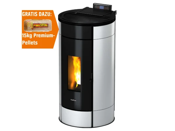 Freepoint Pelletofen Globe Stahl Weiß 10,5 kW EEK: A+