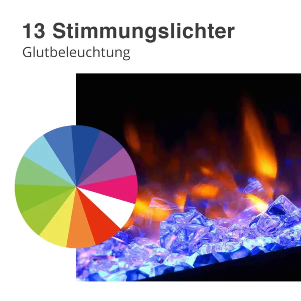 RICHEN Fiamma 68" Elektrokamin - Elektrischer Einbaukamin mit Heizung 1000/2000 W – Image 5