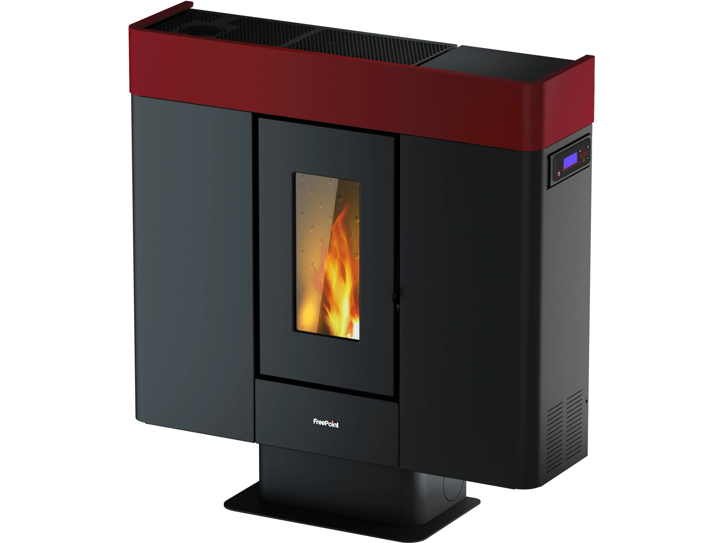 Freepoint Pelletofen Moon Stahl Bordeaux 10 kW EEK: A+ – Image 2