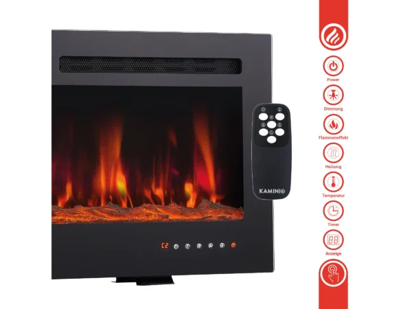 Kaminio Elektrokamin Marlon 3in1 Kamin Heizung 3D-Flammeneffekt 12 Flammen 42" – Image 5