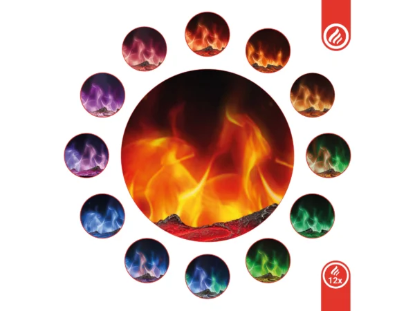 Kaminio Elektrokamin Marlon 3in1 Kamin Heizung 3D-Flammeneffekt 12 Flammen 42" – Image 7