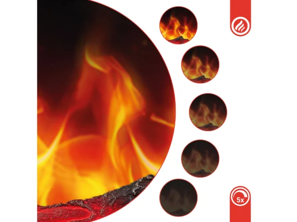 Kaminio Elektrokamin Marlon 3in1 Kamin Heizung 3D-Flammeneffekt 12 Flammen 42" – Image 9