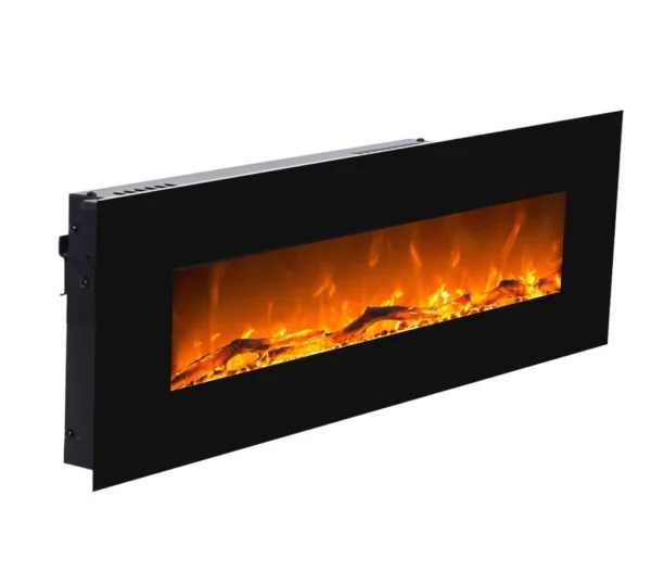 Glow Fire Elektrokamin 'Mars' | LED Wandkamin in schwarz mit Heizung (1500 W) | HxBxT: 55x126x13,6 cm – Image 9
