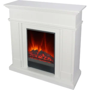 EL Fuego Elektrokamin Bergen Weiß mit Heizung 1,8 kW