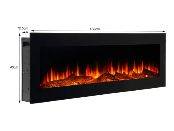 BRIXEN Wandkamin Elektrokamin Einbaukamin Kamin Heizung Led 180cm – Image 5