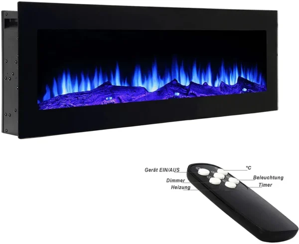 El Fuego® Elektrokamin BOZEN inkl. Fernbedienung mit energiesparender LED-Beleuchtung, Einbaukamin, 150 cm – Image 6