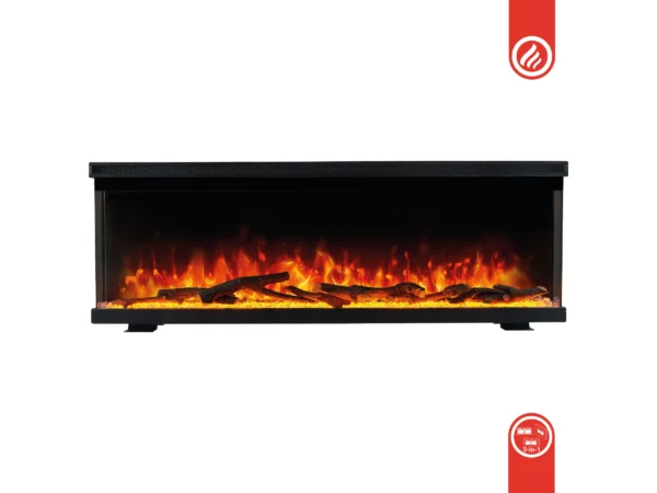 Kaminio Elektrokamin LEA 3in1 Kamin Panorama Heizung 3D-Effekt 12 Flammen 42" – Image 2
