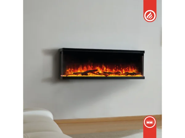 Kaminio Elektrokamin LEA 3in1 Kamin Panorama Heizung 3D-Effekt 12 Flammen 42" – Image 11