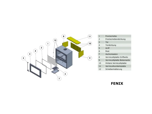 Panadero Kaminofen Fenix Schwarz 7,0 kW EEK: A+ – Image 3