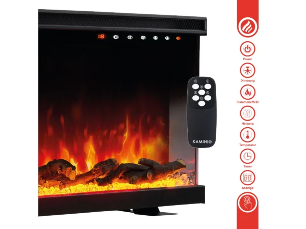 Kaminio Elektrokamin LEA 3in1 Kamin Panorama Heizung 3D-Effekt 12 Flammen 42" – Image 15