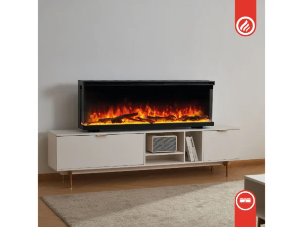 Kaminio Elektrokamin LEA 3in1 Kamin Panorama Heizung 3D-Effekt 12 Flammen 42" – Image 5