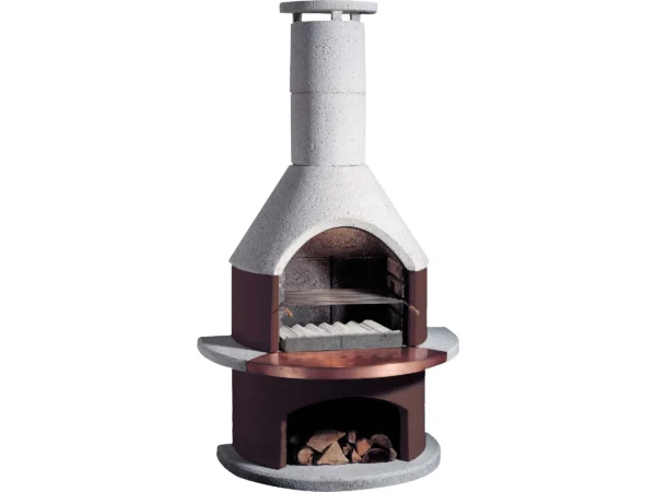 Buschbeck Grillkamin Rondo Weiß-Braun