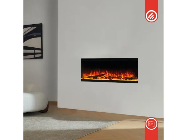 Kaminio Elektrokamin LEA 3in1 Kamin Panorama Heizung 3D-Effekt 12 Flammen 42" – Image 6
