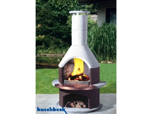 Buschbeck Grillkamin Rondo Weiß-Braun – Image 2