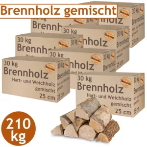 Brennholz Gemischt Kaminholz 210 kg