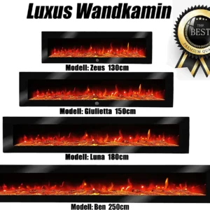 Elektrokamin Wandkamin mit LED Flammensimulation - Farbwechsel - inkl