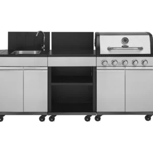 Justus BBQ Gasgrill-Küche Juno 5 Hauptbrenner und 1 Seitenbrenner Edelstahl