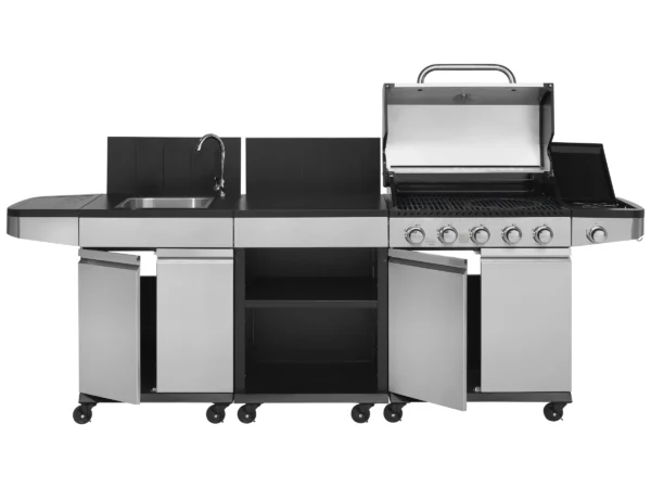 Justus BBQ Gasgrill-Küche Juno 5 Hauptbrenner und 1 Seitenbrenner Edelstahl – Image 2