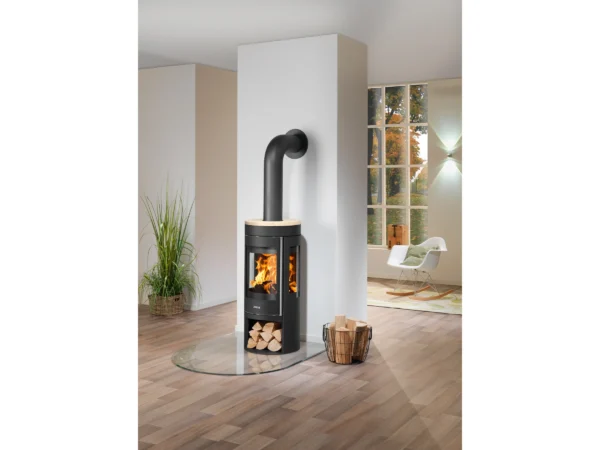 Justus Kaminofen Mino Trios 2.0 Stahl Schwarz Sandstein Holzoptik 5 kW EEK: A+ – Image 5