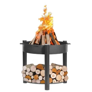 CookKing Feuerschale Stahl Montana Inkl. Holzlager Ø 80 cm x 80 cm Schwarz