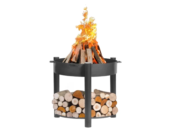 CookKing Feuerschale Stahl Montana Inkl. Holzlager Ø 80 cm x 80 cm Schwarz