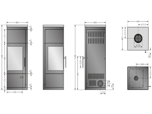 Justus Kaminofen Diego Wärme+ Schwarz 6 kW EEK: A – Image 6