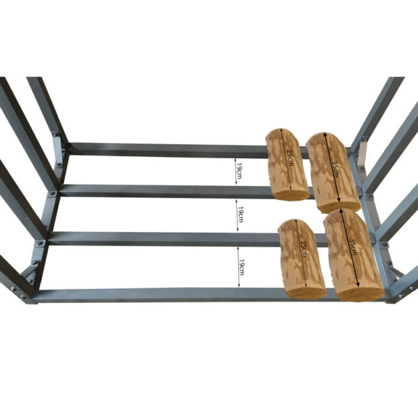 Metall Kaminholzregal Anthrazit XXL 185 x 70 x 185 cm Garten Kaminholzunterstand 2,3 m³ Kaminholzlager Stapelhilfe Aussen – Image 5