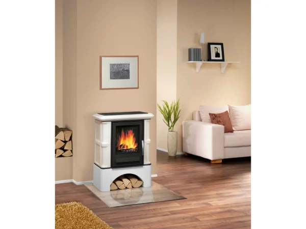 Justus Kaminofen Bavaria Rot mit Keramik-Verkleidung inkl. Sockel 7 kW EEK: A – Image 2