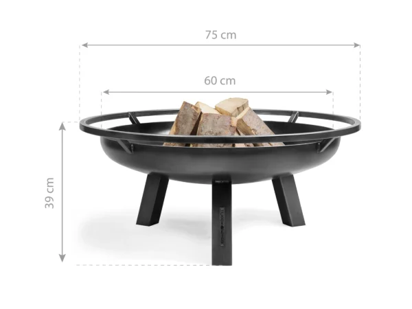 CookKing Feuerschale Stahl Porto Ø 60 cm x 39 cm Schwarz – Image 3